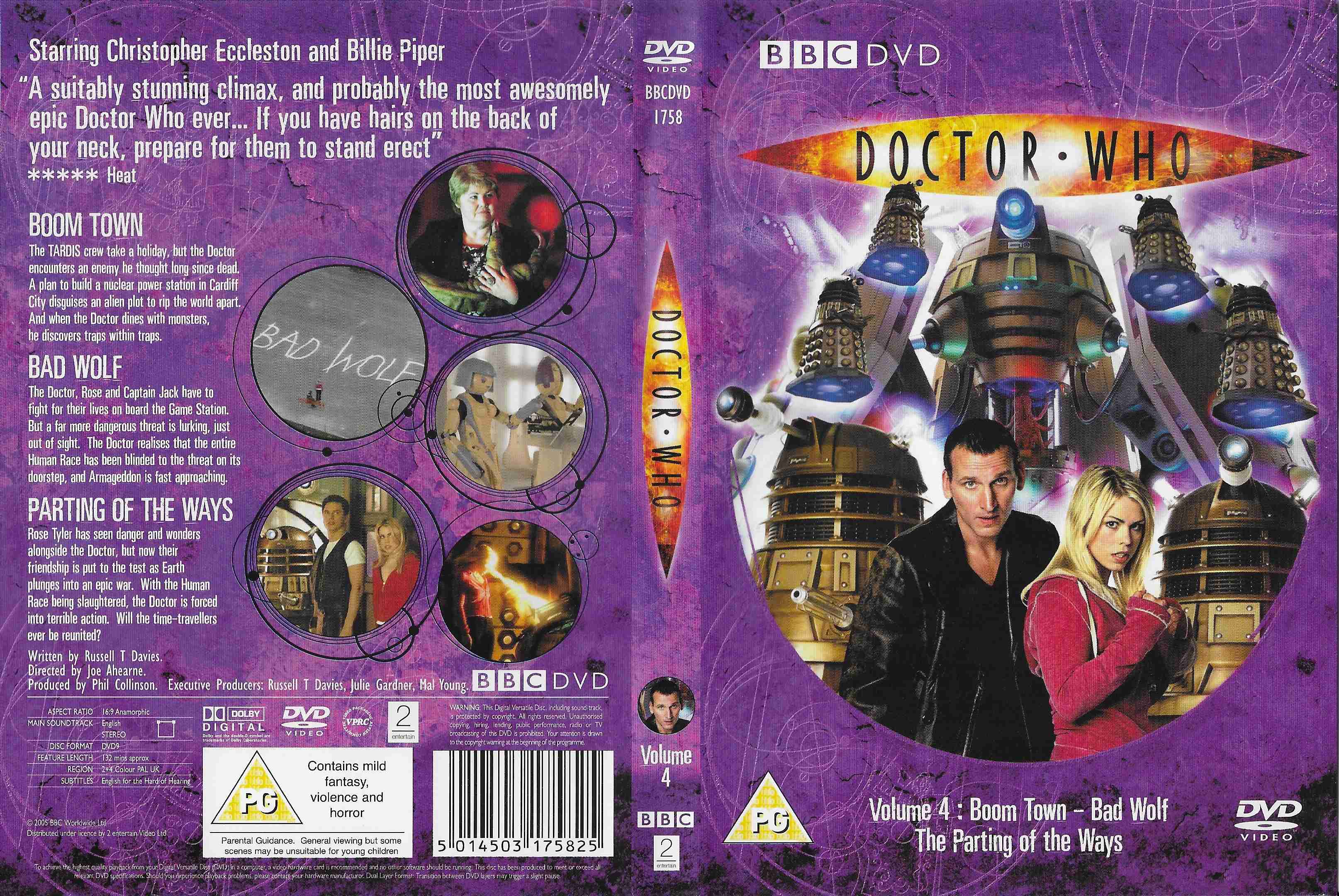 Picture of BBCDVD 1758 Doctor Who - New series, volume 4 by artist Russell T Davies from the BBC records and Tapes library